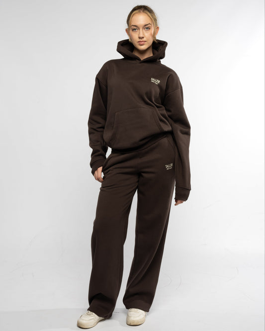 Taller straight leg jogger in brown